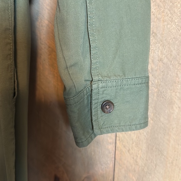 Banana Republic army green flight jacket jumpsuit Organic cotton Size 6 Tall - Picture 11 of 13